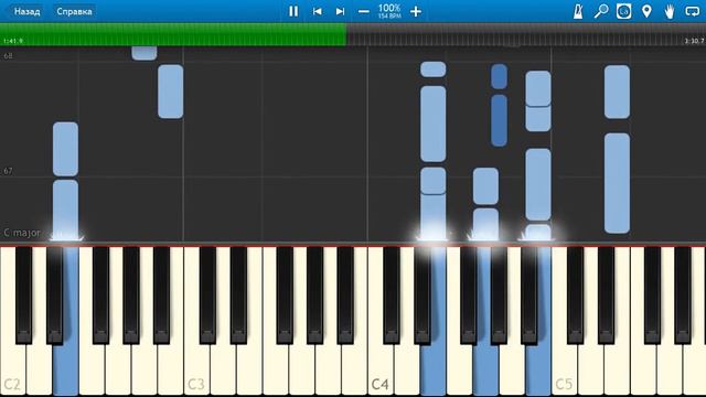 Мария Богомолова - Поздняя любовь (OST "У реки два берега") (на пианино Synthesia) смотреть онлайн
