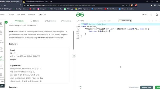 Stock buy and sell | Geeks for Geeks | Easy Solution | Java | Problem | MAANG смотреть онлайн