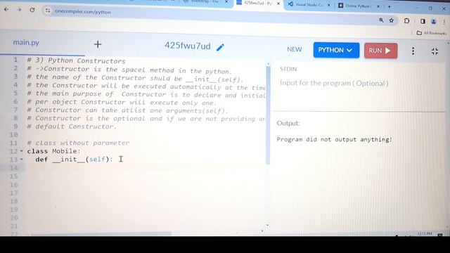 oops part 1:Class |Object |Constructor |Instance Variable.