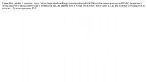 Unix & Linux: Canon I sensys MF3010 driver