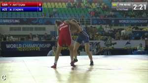 1/16 Finals - Female Wrestling 48 kg - M STADNYK (AZE) vs Y RATTIGAN (GBR) - Tashkent 2014