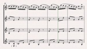 Bach - Badinerie clarinet quartet sheet music