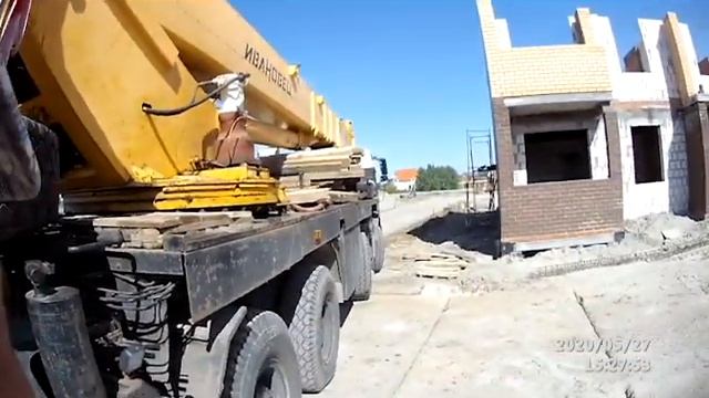 Автокран 50 тонн. Монтаж приямков 10 тонн. смотреть онлайн