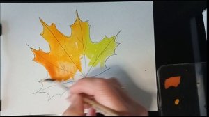 How to Draw a Maple Leaf // Autumn leaf // Watercolor / Рисуем осенний лист / Акварель Кленовый лис