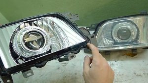 Subaru Forester тюнинг фар Установка светодиодных би модулей Optima и ангельских глазок