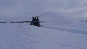 Шнекороторный снегоочиститель на самодельной передней навеске МТЗ 82