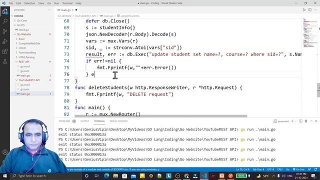 Golang REST API with Mux and MySQL - Part 3 | Golang REST PUT API | Dr Vipin Classes