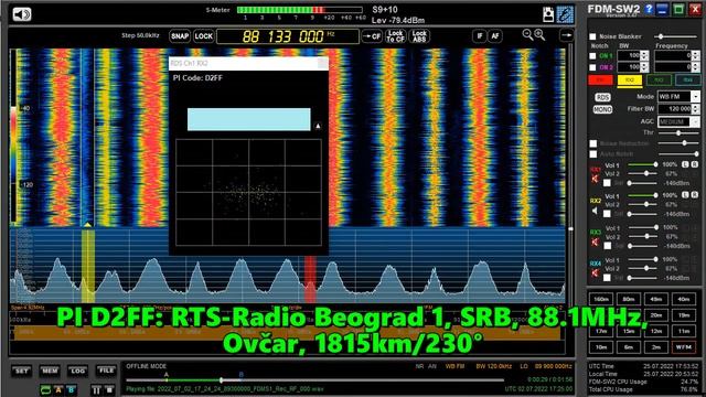 02.07.2022 17:24UTC, [Es], RTS Radio Beograd 1, Сербия, 88.1МГц, 1815км