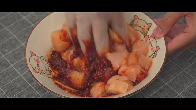 Корейская острая курица с сыром
