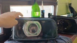 Бронирование стëкл фар. Пассат б3. Гладкие стëкла под линзы.