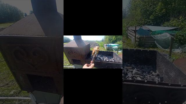 курочка на мангале...... вертел для курочки гриль на мангал