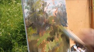 Этюд на пленэре. Живопись маслом. Летний пейзаж.