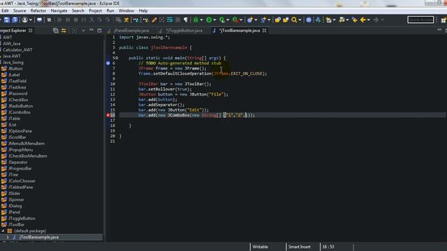28. JToolBar Java Swing Tutorial without voice смотреть онлайн