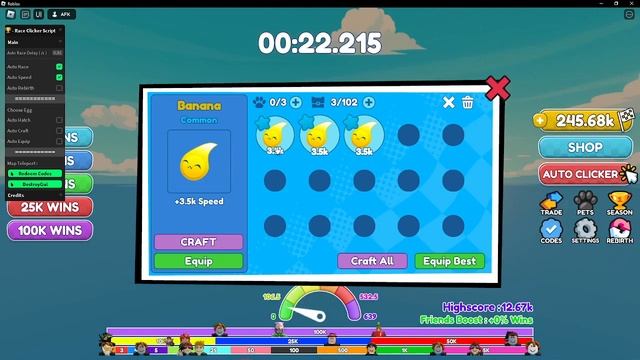 ? НОВЫЙ СКРИПТ на АВТО-ФАРМ ПОБЕД Race Clicker в Roblox | ПОЛУЧИЛ 20к СКОРОСТИ ЗА ПАРУ СЕКУНД! ? смотреть онлайн