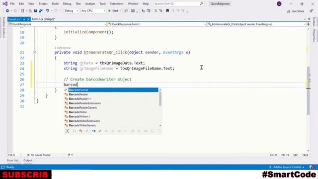 C# - Generating QR Code in Windows Form Application | C# tutorial | SmartCode