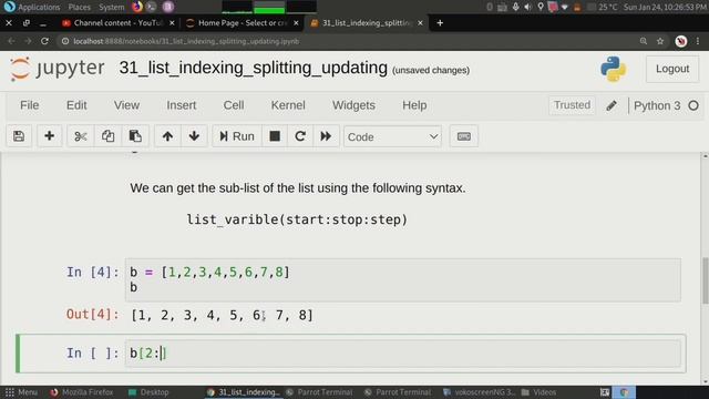 #32 Indexing And Splitting List In Python With Examples | Updating List In Python | Tech Blooded