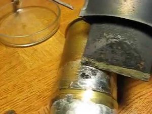 Лужение латунной гильзы оловом молотковый паяльник 200 Вт