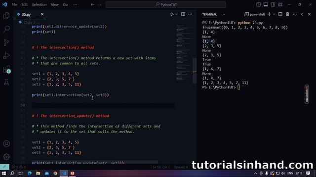 Advance Set Methods in Python | PART 2 #pythonforbeginners #pythontutorial