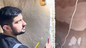 Штукатурка санузла с помощью лазерного уровня-Нивелира ( установка маяков )