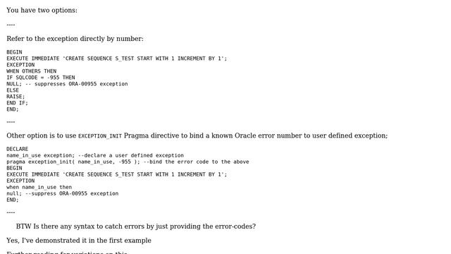 Databases: How to catch and handle only specific Oracle exceptions? (2 Solutions!!) смотреть онлайн