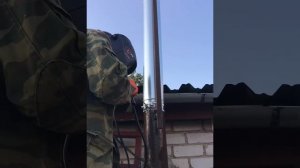 Установка дымохода не печь , #буржуйка#дымоход#печикамины