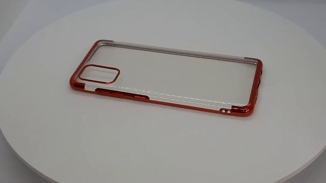 8779. Прозрачный силиконовый чехол с красными вставками для Samsung Galaxy A51 смотреть онлайн