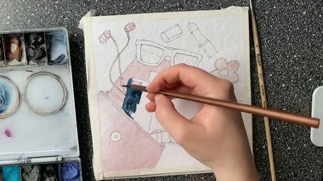 Скетч акварелью пошагово