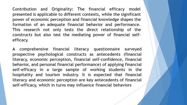 The Mediating Effect of Financial Self Efficacy on the Financial Literacy Behavior Relationship A C смотреть онлайн