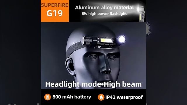 Светодиодный фонарик SUPERFIRE G19 с магнитным регулируемым основанием смотреть онлайн