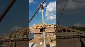 Подъём блоков на 2 этаж.