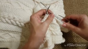 Свитер "LaRoshe "спицами, вяжем воротник, набор петель для воротника, закрываем петли.