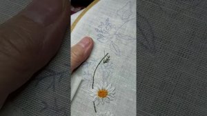 Мастер-класс "Вышиваем стебель и ажурный резной лист ромашки"