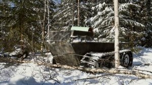 Эвакуация Гусеничного Вездехода из Леса Зимой, "Зилом-497200"