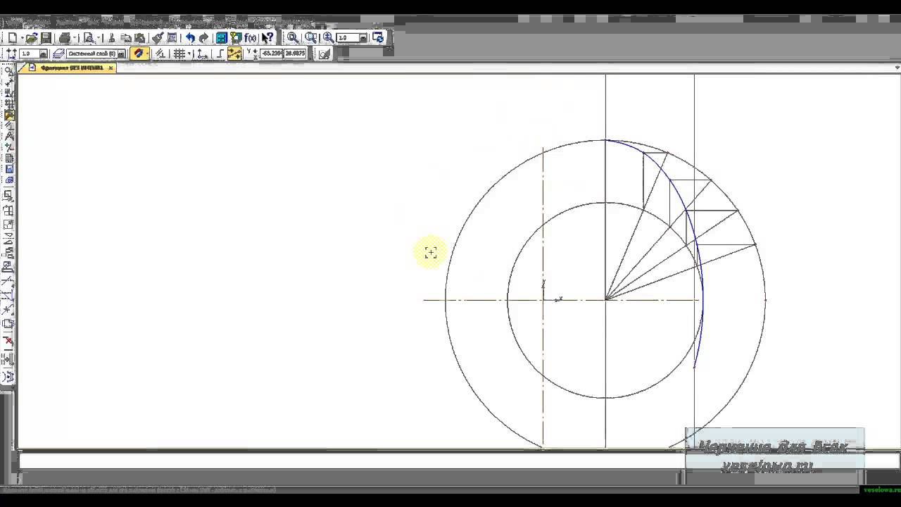 Видеоуроки Компас. 20 Чертеж кулачка. Построение лекальных кривых