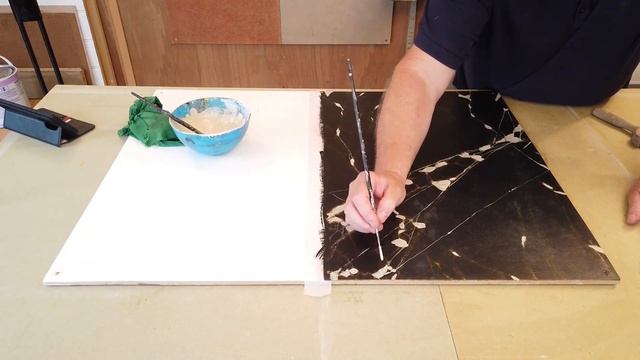 Black and Gold Marble Effect Painting Technique