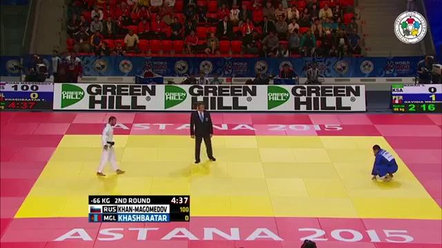Kamal Khan-Magomedov vs Tsagaanbaatar Khashbaatar World Judo Championships 2015 смотреть онлайн