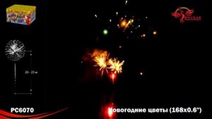 Фейерверк Новогодние цветы (0,6"х168)  168 залпов