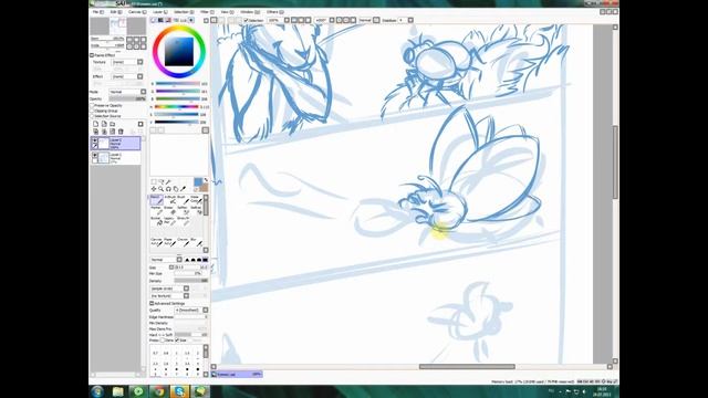 Учимся рисовать комиксы в Paint Tool SAI  : Урок 1  ( наброски )