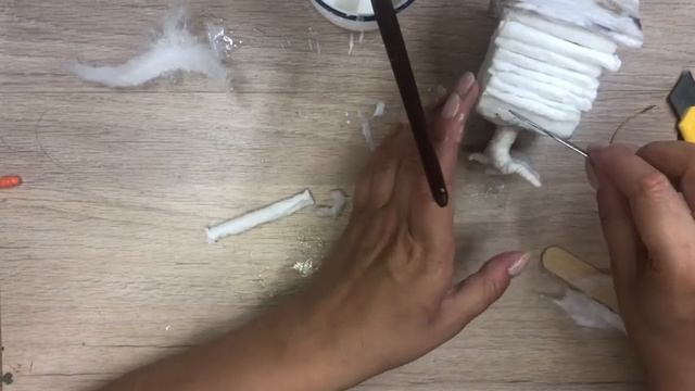 Ватная игрушка на ёлку ИЗБУШКА на Курьих Ножках
