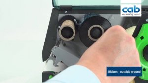 cab EOS label printer tutorial: loading ribbon / Transferfolie einlegen