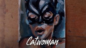 РИСУЮ гуашью портрет ЖЕНЩИНЫ КОШКИ | Catwoman