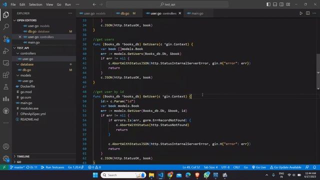 Golang REST Api with MYSQL Database