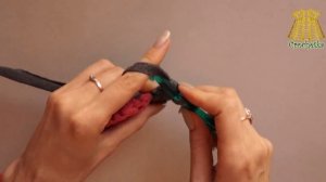 ✿►Бабушкин квадрат. Коврик из футболок◄✿ Вязание крючком. Урок №3.