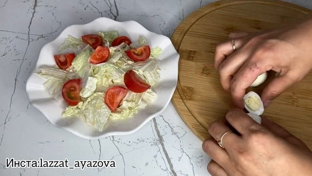 САЛАТ ЦЕЗАРЬ. 5 минутта дайын болатын супер салат.