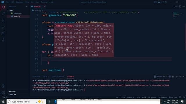 Customtkinter   Scrollable Frame CTkScrollableFrame