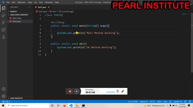 Master Void Methods and Class in Java OOPs Tutorial | Pearl Institute Batala смотреть онлайн