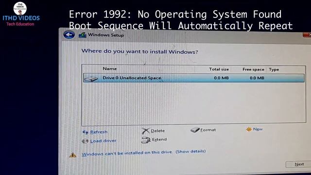 Fix Error 1962: No Operating system found. Boot sequence will automatically repeat смотреть онлайн