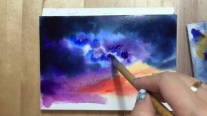 Watercolor Starry Night Sky Demonstration