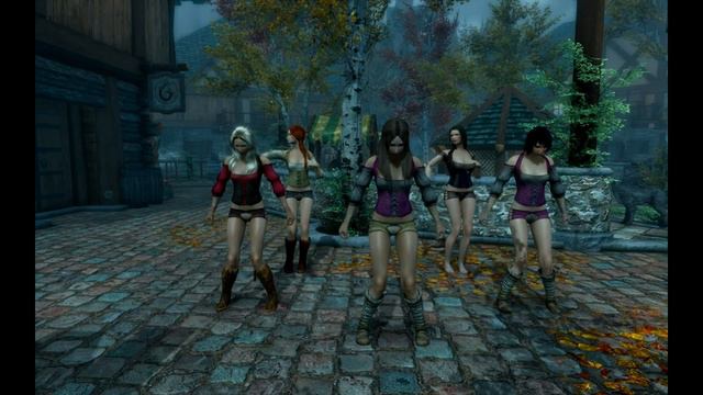 Skyrim Dance : Hip Swing (Koshifuri) + BadApple Backup Dancers смотреть онлайн