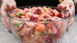 Любимый рецепт винегрета «Свежий», потому что со СВЕЖЕЙ КАПУСТОЙ и…